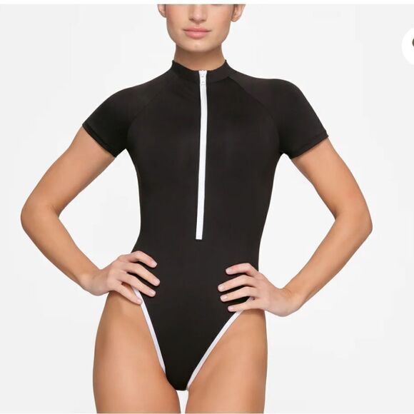 SKIMS Other - SKIMS NWT ZIP-UP SWIM MOCK NECK ONE PIECE M